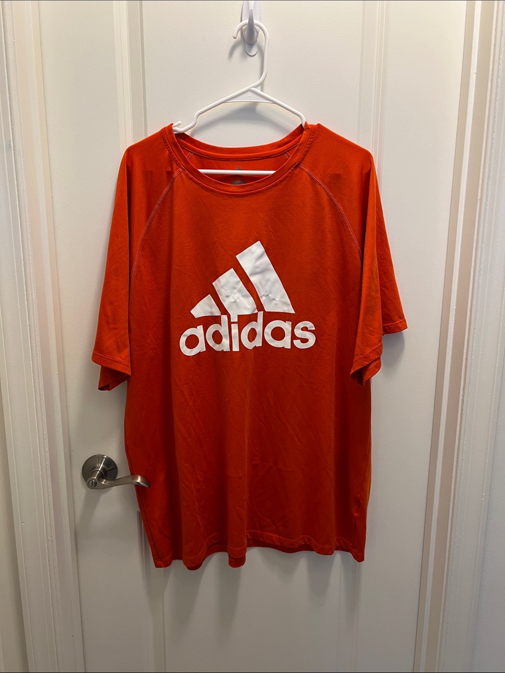 adidas Men’s Bright Orange Short Sleeve Logo Tee